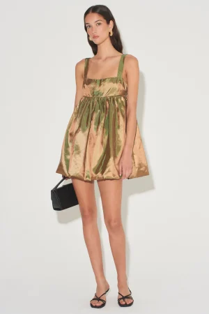 Hansen & Gretel Arlette Mini Dress Gold Clearance