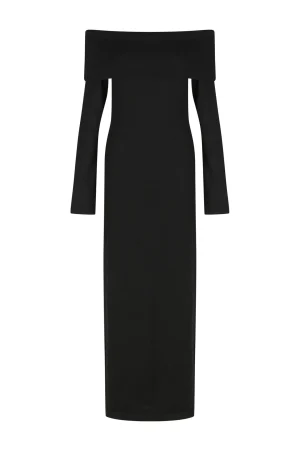 Hansen & Gretel Belair Knit Midi Dress Black Best Sale