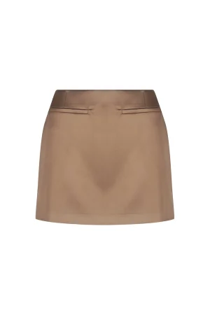 Hansen & Gretel Bridget Micro Mini Skirt Ash Brown Fashion