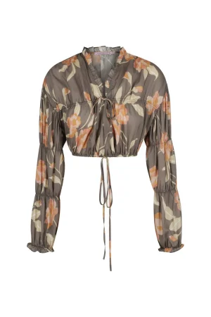 Hansen & Gretel Jourdan Top Charcoal Floral Best