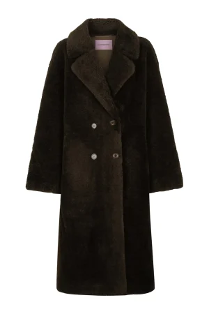 Hansen & Gretel Nola Teddy Coat Moss Outlet