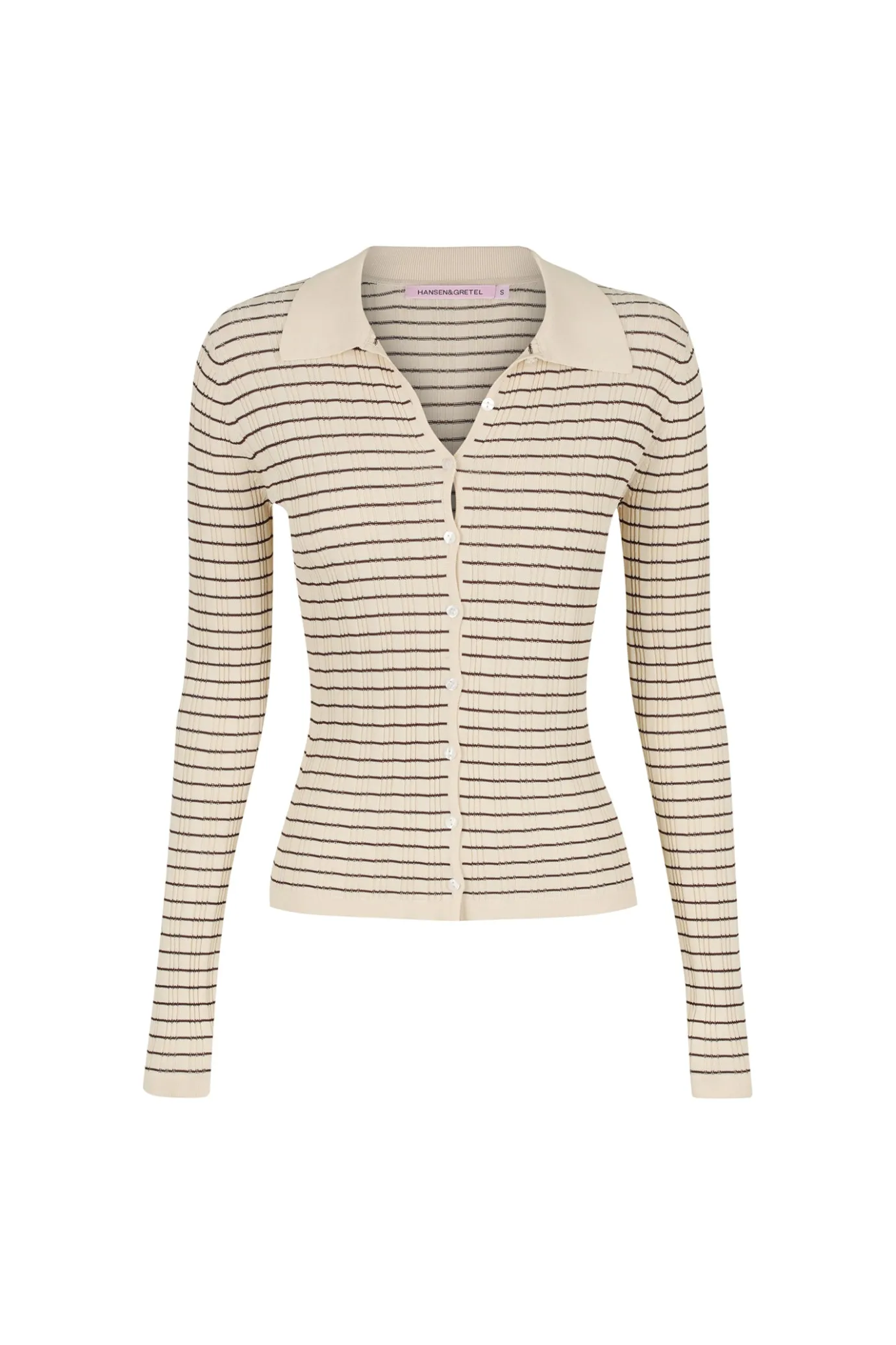 Hansen & Gretel Pallister Knit Shirt Natural Stripe Cheap