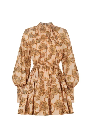 Hansen & Gretel Ulla Mini Dress Peach Floral Flash Sale